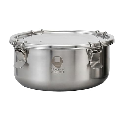 Food Safe 304 Stainless Steel 1 Gallon (5L) Container Bucket with Clamps and Air-Tight Lid with Silicone Gasket - size: 5L