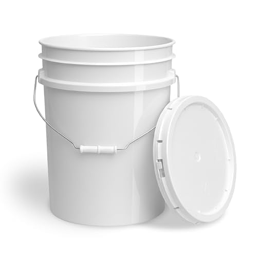 ePackageSupply 5 Gallon Bucket - Food Grade w/Lid BPA-Free, 1 Pack - White | Airtight Gasketed Tear Strip Lid, Heavy-Duty 90 Mil HDPE Plastic Pail, Bulk Storage, Food Safe Durable Container, Made in USA - color: White, size: 1 Pack