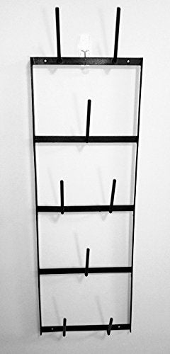 Glory & Grace Rustic Industrial Farmhouse Narrow Wall Mount 8 Arm Bottle Tree Glass Drying Mug Dryer Rack (Iron Black) - color: Iron Black