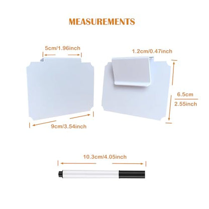Erasable Label Holders Kit - 20 White PVC Bin Clips & 2 Chalk Markers for Organizing Storage Bins, Baskets, Containers - style: Rectangular 20 (White)