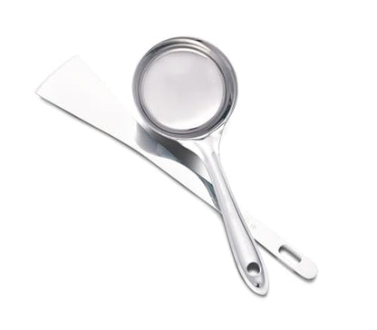 Eternals Stainless Steel Dosa Making Spoon/Ladle Set, 2 Pcs (1 Turner, 1 Short Pour Ladle with Flat Base)