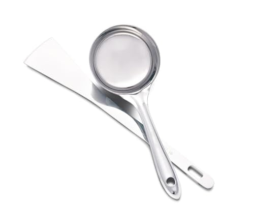 Eternals Stainless Steel Dosa Making Spoon/Ladle Set, 2 Pcs (1 Turner, 1 Short Pour Ladle with Flat Base)