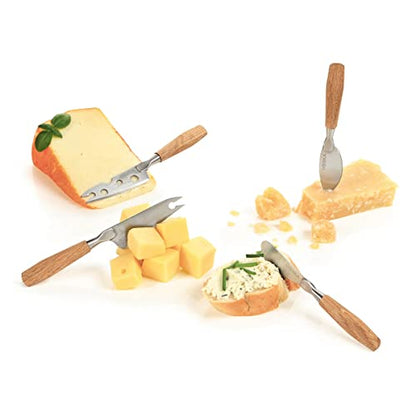 BOSKA Stainless Steel Mini Cheese Knives - Oslo for All Types of Cheese - Multi-Functional Cheese Slicer - Handheld Slicer - Silver Non-Stick - Dishwasher Safe - for Kitchen Cooking - style: 4 Piece Mini Cheese Knife Set