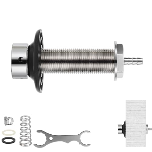 MRbrew 4-1/8" Beer Faucet Shank, Stainless Steel Beer Tap Shank with 1/4'' Barb fit Refrigerator/Freezer Walls Cabinet Kegerator Beer Towers Jockey Box Panels Homebrew & Bar Draft Beer Dispenser - size: 4-1/8" Shank