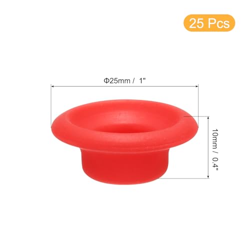 uxcell 25 Pcs Silicone Rubber Gaskets Washer, High Pressure Leak-proof Beer Bottle Gasket Seals Top Washers for Swing Flip Beer Soda Bottle, Red - color: Red
