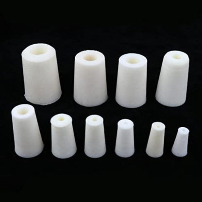 5 Pieces Test Tube Stopper Plugs Rubber Bung Stoppers Silicone Tapered Plugs Bung Airtight Seal Flexible Silicone Suitable for Househo, White, 13mm
