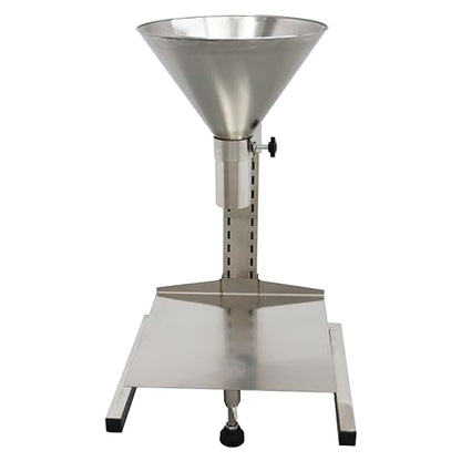 TECHTONGDA Stainless Steel Funnel Food Grade Kitchen Feeding Hopper with Support Stand and Lifting Platform for Powder, Paste, Liquid, Granule Manual Filling Package Bottom Diameter 2.3 Inch