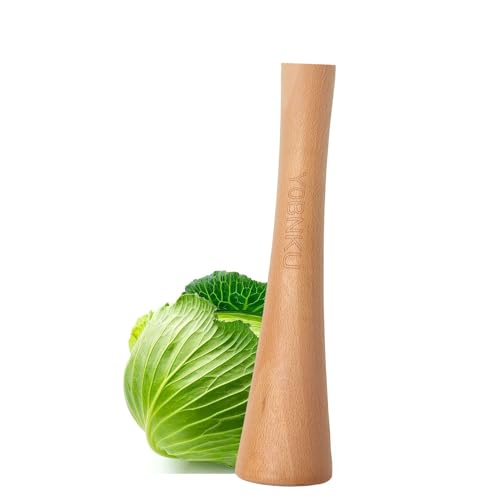 12" Sauerkraut Pounder Natural Beech Wood smasher for Fermentation Crocks and Mason Jars - Cabbage Tamper Fermenting Food Tool - size: 12 Inch