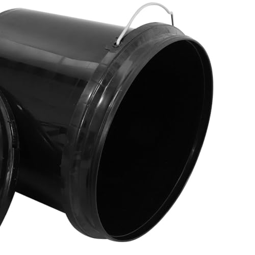 SHERCHPRY 5L Black Plastic Bucket with Handle and Lid, Thickened Food-Grade Sealed Pail Container for Household Water Storage, Laundry, Cleaning, and Multipurpose Use