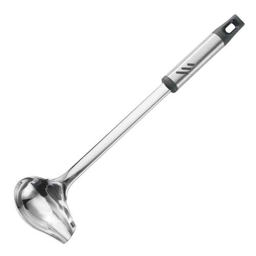 Gravy Ladle, 1 oz Small Ladles for Serving Sauce, Stainless Steel Sauce Ladle with Pouring Spout, 13.4 inch Drizzle Spoon for Gravies and Dressings, Durable Construction, Silver, KLB-ASB-123 - size: 1 oz Gravy Ladle