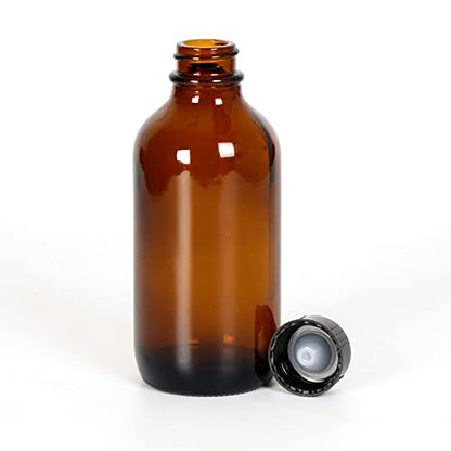 Youngever 6 Pack 8 Ounce Empty Glass Bottles with Lids, Amber Glass Growlers with Tight Seal Lids, Perfect for Secondary Fermentation, Storing Kombucha, Kefir