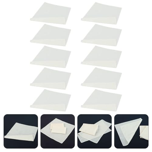 Tofficu 10pcs Replaceable Cheesecloth for Straining 20x20 Inch 100-grade Hemmed Cotton Muslin Cloth Reusable and Washable Household Straining Tool for Cooking Butter, Nut Milk, and Fruit