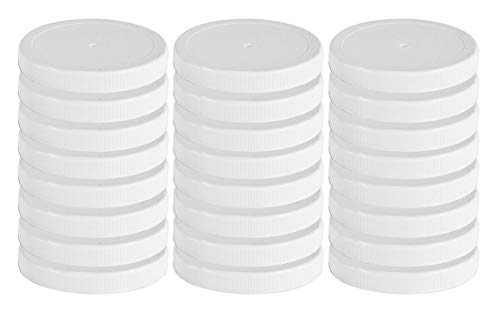 Pinnacle Mercantile 1 Gallon Plastic Fermentation Lids 24 Pack White 110/400 Size Replacement Caps with Liners - size: 110-400