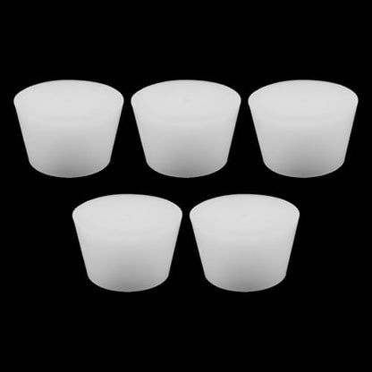 5 Pcs Silicone Stoppers,Standard 10# Rubber Stopper Bungs with 6 mm Aperture Single-Hole for Flask, Plug Holes, Lab Seal Rubber Stoppers - size: 10#