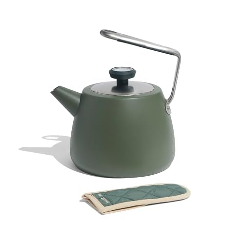 Made In Cookware - 2 QT Kettle - Willow Green - Stainless Steel - With Built-In Temperature Gauge - Includes Handle Sleeve - Induction Compatible - color: Willow Green