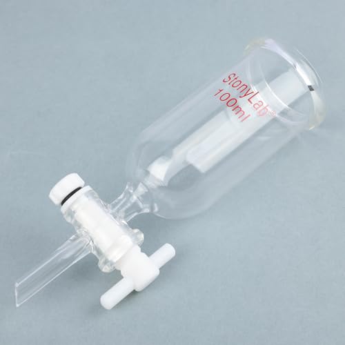 stonylab Dropping Funnel, Borosilicate Glass Burette Funnel with PTFE Stopcock for Laboratory and Home Use, 100 ml - size: 100 ml