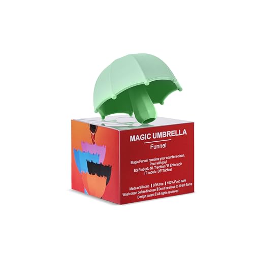 Mushroom Umbrella Funnel, for Filling Bottles or Containers Red Wine, Juice, Milk, Beverages, Silicone Collapsible ，New Year Christmas Birthday Gifts Creative and Practical Gifts(Green)