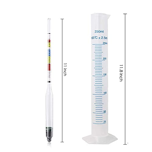 2X/PK Wine Beer Triple Scale Alcohol Hydrometers for Home Brewer Making Wine, Beer, Mead, Cider and Kombucha, Combo Set for ABV, Brix, and Gravity