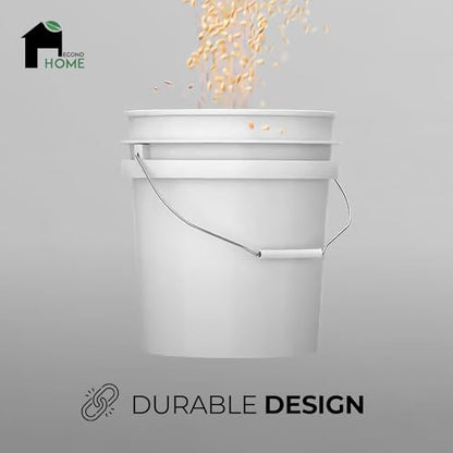 3.5-Gallon White Bucket Pail Container with Lid | Food Grade | Heavy-Duty Approx 90 MIL Extra Durable | Metal Handles with Plastic Grip | Multi-Use | Easy Stack and Store | BPA Free - 3 Pack - color: White - 3.5 Gallon, size: 3 Packs
