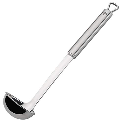 Küchenprofi Soup Ladle - 2 oz Capacity, 12-Inch Stainless Steel Silver Finish - Long-Handle Ladle Spoon with Pour Spout for Serving Soup & Gravy - Dishwasher Safe - style: Sauce/Soup Ladle