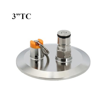 Wires and Cables Tri Clamp 3"/4" End Cap with Gas Ball Lock Post and PRV 17 PSI Dry Hopper Accessories Homebrew Conical Fermenter Wires and Cables(3TC) - color: 3tc