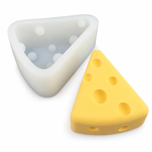 AWEJRIXX Silicone Mold for DIY Baking and Craft Projects, Flexible Reusable Mold for Chocolate, Candy, Fondant, Resin, Clay, Soap, Cake Decoration and Handmade Small Shapes (Medium Cheese Wedge) - color: Medium Cheese Wedge