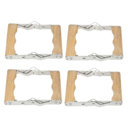SEWACC 4pcs Beekeeping Hive Frame Gripper and Beehive Frame Holder with Wood Handle Stainless Steel Clamp Tool for Hive Inspection and Honey Harvesting