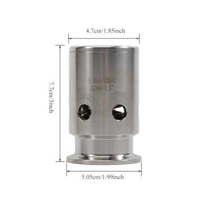 Stainless Steel 304 Pressure Relief Valve Tri Clamp 1.5" - 1.5bar/22psi Vacuum Breaker for Homebrew Conical Fermenters