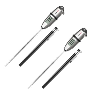 TempPro TP02S (2 Pack) Digital Food Thermometer for Cooking Bread Baking Sourdough Liquids, Meat Thermometer Digital with Super Long Probe for Kitchen BBQ Candy Making Accessory (Previously ThermoPro) - size: Digital