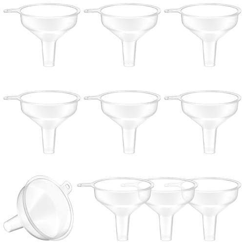 10 Pack Small Funnels Food Grade Mini Funnel Easily Transfer Liquids Granules Powders Plastic Funnels for Kitchen Use Filling Bottles Water Bottle Funnel Lotion Essential Oils