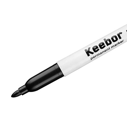 Keebor Permanent Markers Bulk, 60 Pack Black Permanent Markers, Quick Drying & Fade Resistant, Fine Point Marker Set for Wood, Plastic, Paper, Metal - size: 1 Count (Pack of 60)