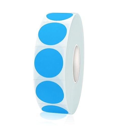 1200 Pieces 0.75 Inch Round Color Coding Label Garage Sale Stickers Blank Yard Sale Price Sticker Permanent Adhesive Dots Stickers,Easily Writable with Perforation Line (Blue1) - color: Blue1, size: 0.75 inch-1 roll