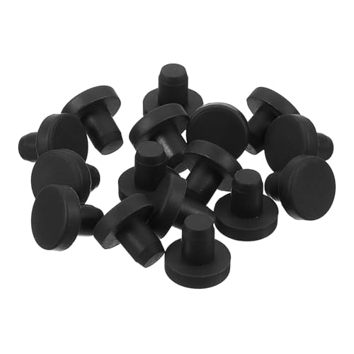 uxcell 32 Pieces Black Rubber Stopper, 7mm Plug Holes for 6.5-6.8mm/0.26-0.27" Hole - size: 6.5-6.8 mm