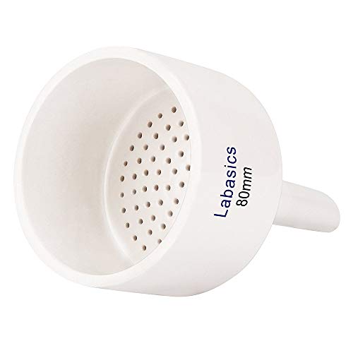 Labasics Porcelain Buchner Funnel 80 mm, Porcelain Buchner Filter Funnel OD 8 cm ID 7.1 cm for Laboratory - size: 80 mm