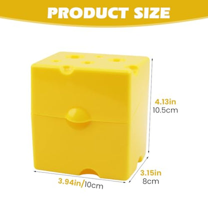 2PCS Sliced Cheese Storage Container, Airtight Lid, Stackable,4in | Durable ABS, Freshness Keeper Lid, Stackable Fridge Organizer, Dishwasher Safe,Each 3.15 x 3.94 x 4.13 In
