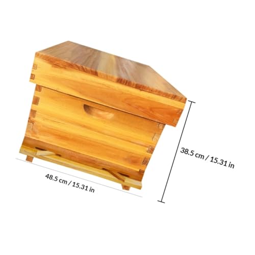 Beekeeping Hive Box with Partition Board and Mesh Cover, Cedar Wood Bee Hive for Outdoor Home Beekeeping, Wax-Boiled Langstroth Beehive Kit for Professional Apiaries