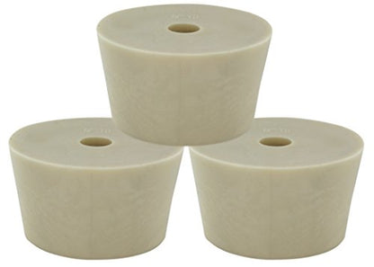 Drilled Rubber Stopper #10 Set of 3 - size: #10