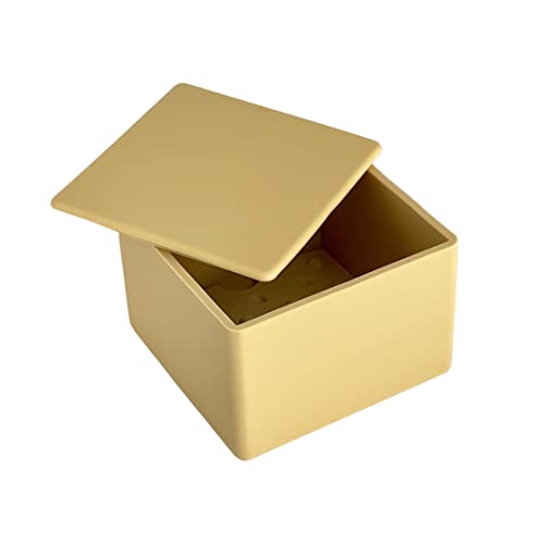 CapaBunga Cheese Vault for Soft Cheese - Reusable Artisan Cheese Storage Container for Fridge - Food Grade Silicone Cheese Container 5x5x3.5” - Easy to Clean Cheese Keeper for Refrigerator – Biscuit - color: Biscuit