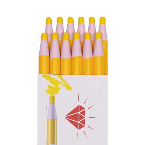 HOMSSEM New China Markers Grease Pencils – 12-Pack Multi-Surface Wax Markers for Glass, Metal, Plastic – Non-Sharpening Peel Off China Marker (Yellow) - color: Yellow