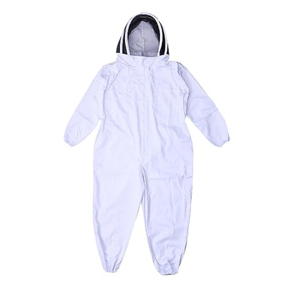 ORFOFE Professional Full Body Beekeeping Suit Keeper Suit Veil Hood XXL White