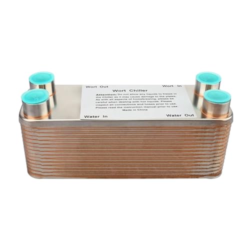 30 Plates Wort Heat Exchanger Stainless Steel Wort Chiller,Brewing Cooling Counterflow Clooler for Homebrew Beer Tools 1/2''NPT