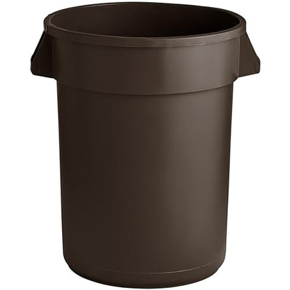 PRO&Family Commercial Round Trash Can, Ingredient Bin, Heavy-Duty Plastic, Anti-Static, Kitchen, Office, Outdoor Use (Brown, 44 Gallon) - color: Brown, size: 44 Gallon