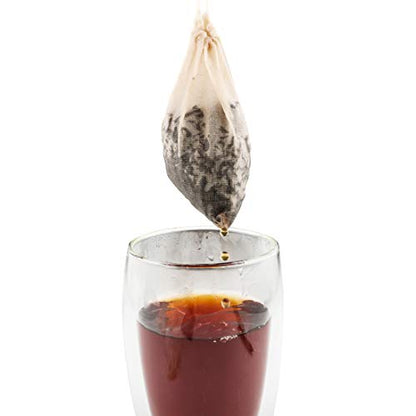 Tea Filter Bags, 50 Pack Empty Reusable Cotton Tea Bag for Loose Leaf Tea | 3.1 x 3.9Inch Unbleached Strainer ECO Friendly Tea/Herb Brew Bags Tea Infuser tea strainer