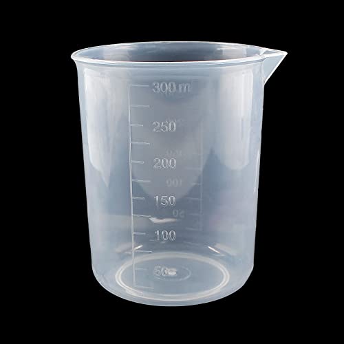 Waziaqoc 250ml-300ml Plastic Graduated Beaker, Transparent, 1 Pack | PP Material, Measuring Cup, Mixing Cup, For Kitchen Lab - color: 1pc, size: 250-300 ml