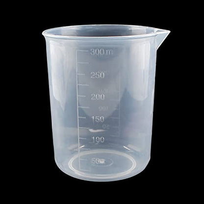 Waziaqoc 250ml-300ml Plastic Graduated Beaker, Transparent, 1 Pack | PP Material, Measuring Cup, Mixing Cup, For Kitchen Lab - color: 1pc, size: 250-300 ml