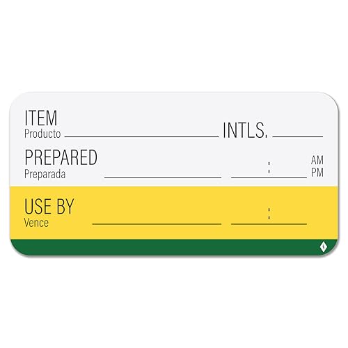 Sutter Signs Shelf Life Stickers for Food Prep – 500 Removable Food Rotation Labels – Bilingual English/Spanish Use By Food Labels – 1" x 2" Roll for Restaurant & Home Kitchen - size: 1" x 2"