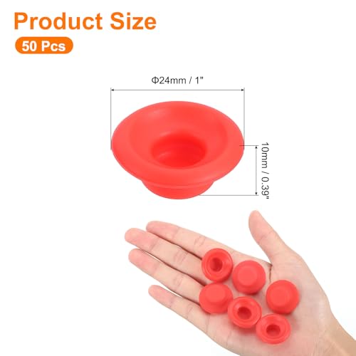 uxcell Silicone Rubber Gaskets Washer, 50 Pcs Leak-Proof Seal Gasket Replacements for Swing Flip Bottle Hat Shaped Swing Top Washers Home Brew Beer Soda Bottle Sealing Full Cover