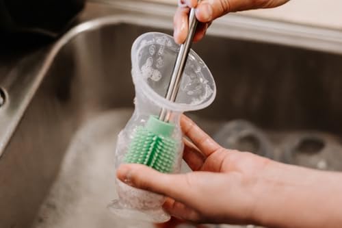 Haakaa Silicone Cleaning Brush Kit – Household Cleaning Brushes for Bottles and Crevices – Food-Grade Silicone: Dishwasher Safe (Kit-Lime) - color: Kit-lime