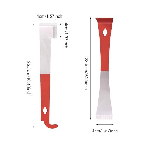 2PCS Stainless Steel Beekeeping Hive Tools – J Hook & L Hook Frame Lifter and Scraper Set, Durable Beekeeper Equipment for Hive Maintenance
