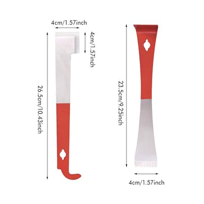2PCS Stainless Steel Beekeeping Hive Tools – J Hook & L Hook Frame Lifter and Scraper Set, Durable Beekeeper Equipment for Hive Maintenance